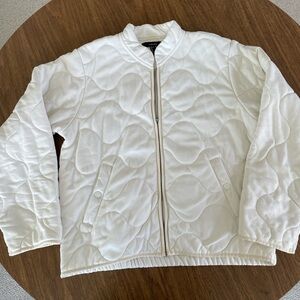 Forever 21 Cream Quilted Puffer Jacket